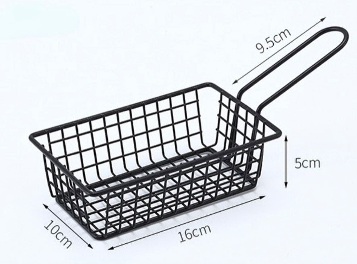Creative Iron Nuggets And French Fries Oil Strainer Tableware Basket, Mini Iron Square Colander Deep Frying Basket, French Fries Colander Strainer Creative Iron Nuggets And French Fries Oil Strainer Tableware Basket, Mini Iron Square Colander Deep Frying Basket, French Fries Colander Strainer